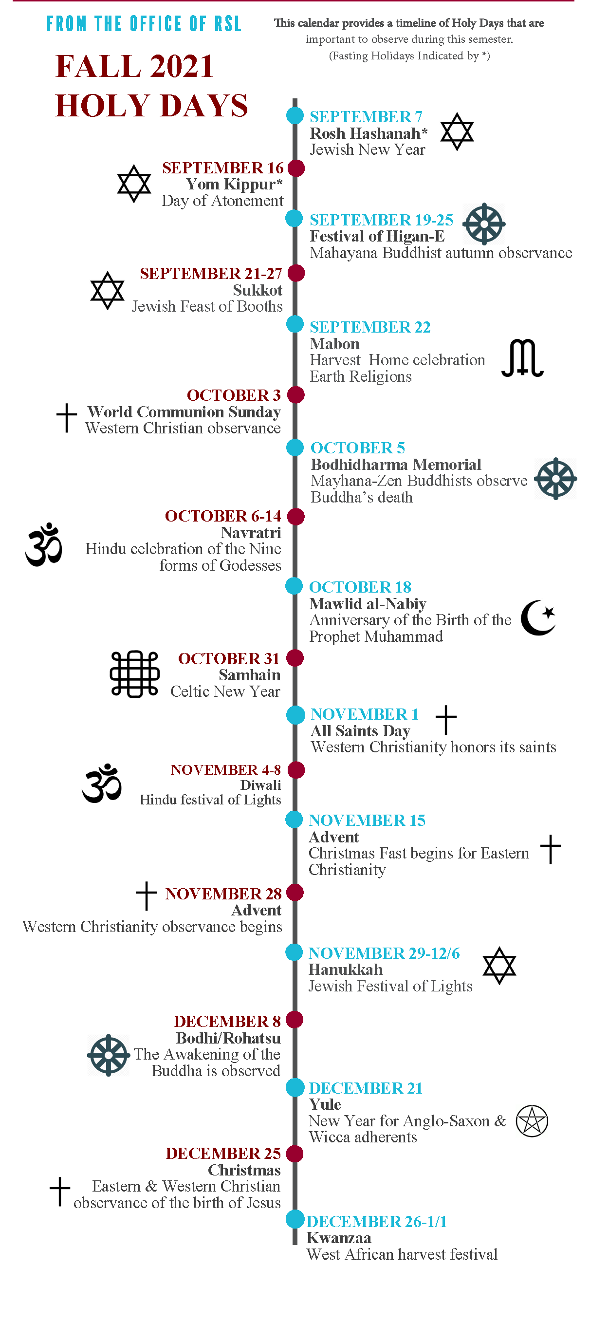 Fall Interfaith Holy Days
